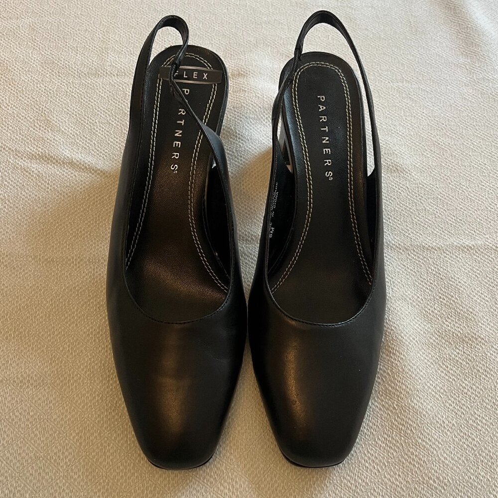 Partners Black Slingback Heels - size 6